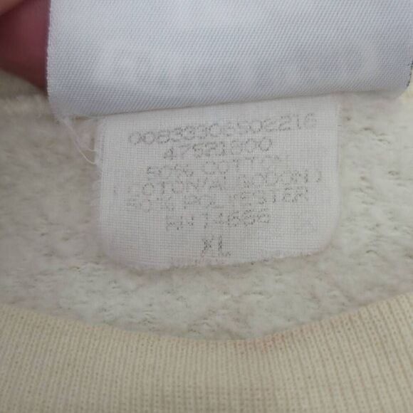 Vintage 90s Lee Men’s XL Scallop Cove Cream Pullover Crewneck Sweater - Picture 7 of 9